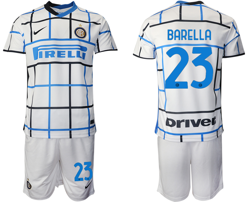 Men 2020-2021 club Inter milan away #23 white Soccer Jerseys